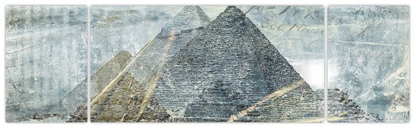 Obraz - Pyramidy v modrém filtru (170x50 cm)