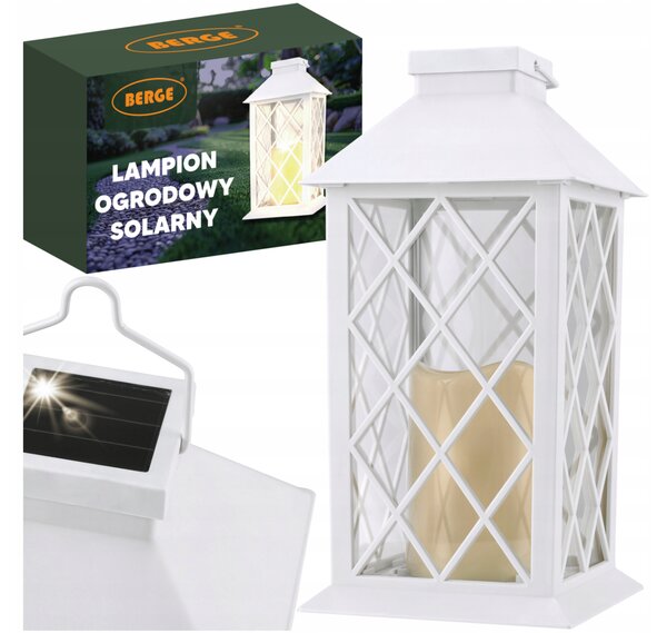 BERGE LED solární zahradní lucerna bílá 2V 35MA