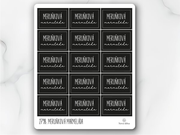 Etikety Meruňková marmeláda 60x40 mm 15ks Barva: Bílá