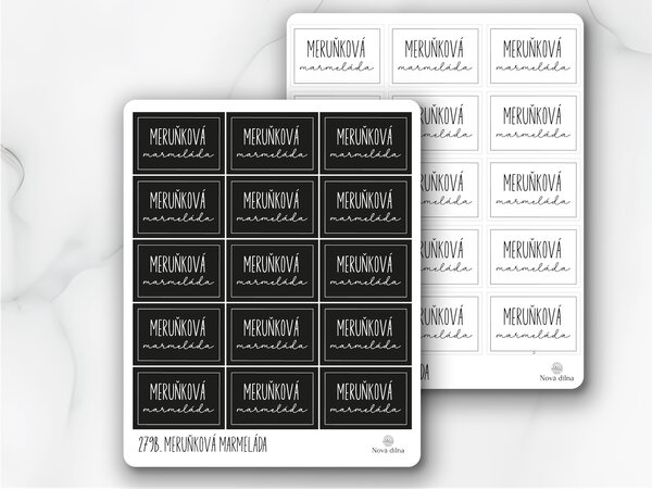 Etikety Meruňková marmeláda 60x40 mm 15ks Barva: Bílá