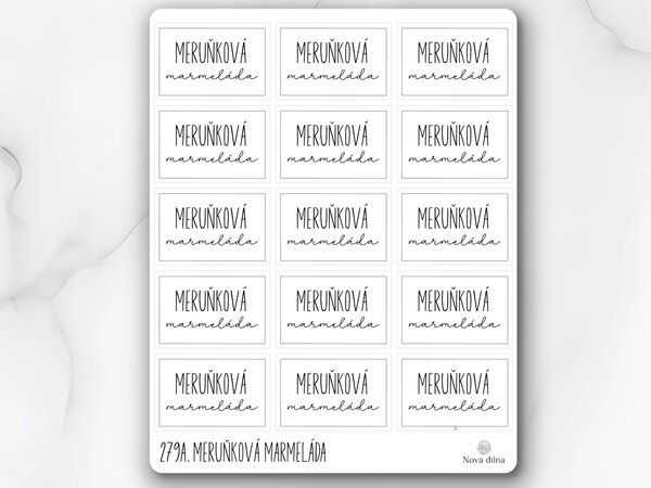 Etikety Meruňková marmeláda 60x40 mm 15ks Barva: Bílá