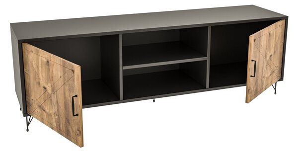 TV stolek/skříňka Vanitas (Antracit + Dub). Akce -21%