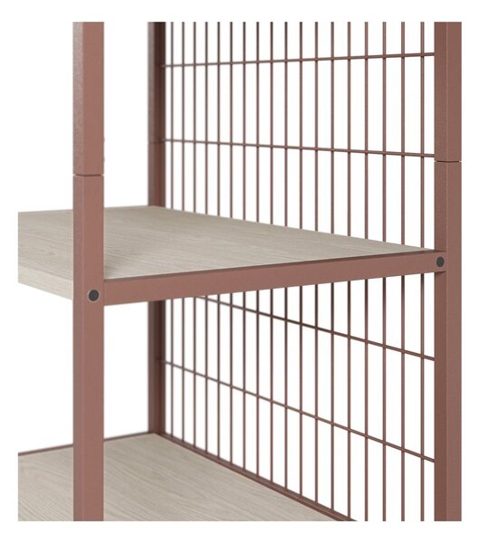 Ocelová knihovna v terakotové barvě 60x179,5x40 cm Amara – Marckeric