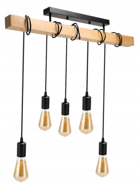 BERGE LED závěsné stropní svítidlo 5x E27 Loft