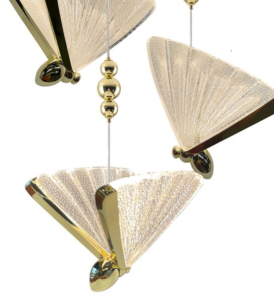 Light Prestige Mariposa závěsné svítidlo 3x24 W průhledná-zlatá LP-1715/3P