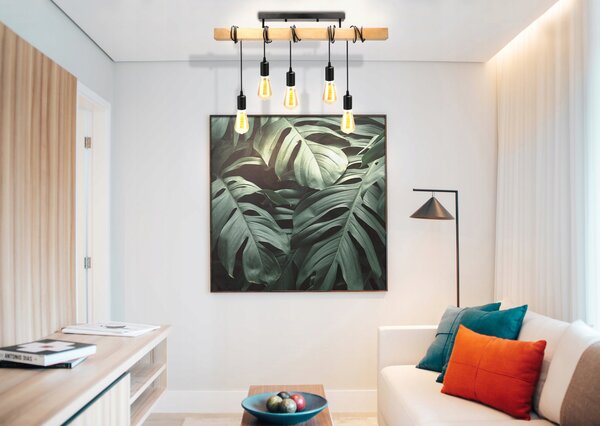 BERGE LED závěsné stropní svítidlo 5x E27 Loft