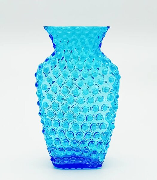 Sklárna Častolovice - Váza 26cm - Hobnail - Ananas - akvamarín