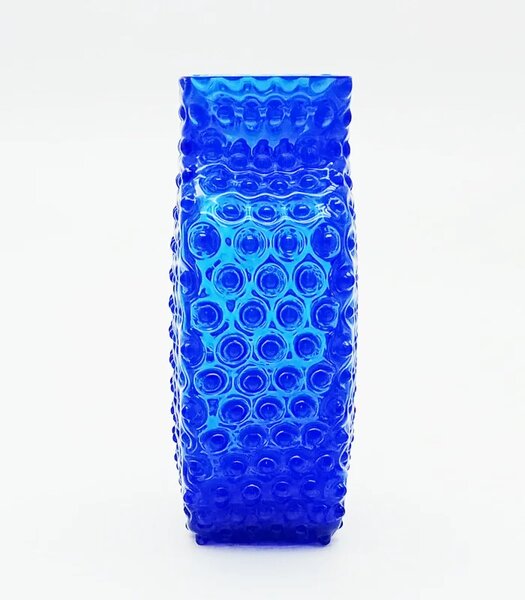 Sklárna Častolovice - Váza 26cm - Hobnail - Ananas - tmavě modrá