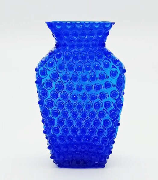 Sklárna Častolovice - Váza 26cm - Hobnail - Ananas - tmavě modrá