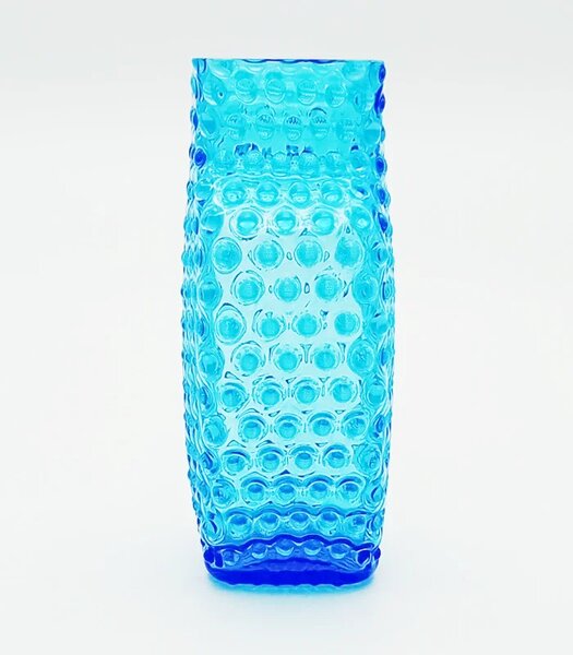 Sklárna Častolovice - Váza 26cm - Hobnail - Ananas - akvamarín