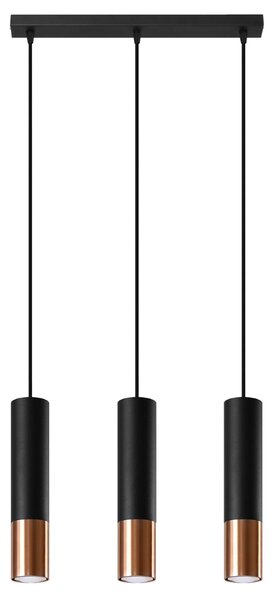 Závěsné svítidlo Loopez, 3x černé kovové stínítko, c