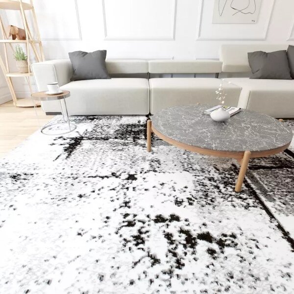 Makro Abra Kusový koberec moderní MAYA Q541D šedý bílý černý Rozměr: 160x220 cm