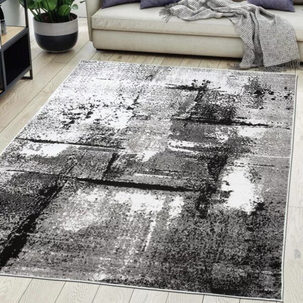 Makro Abra Kusový koberec moderní MAYA Q541D šedý bílý černý Rozměr: 160x220 cm