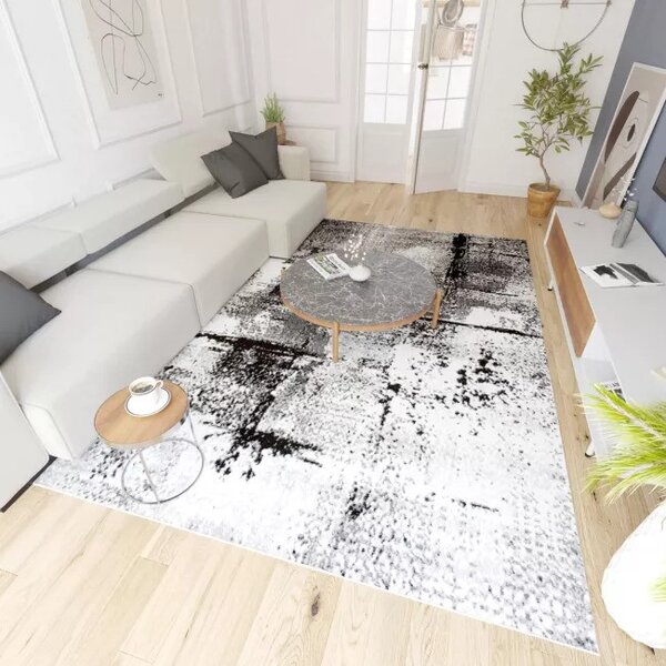 Makro Abra Kusový koberec moderní MAYA Q541D šedý bílý černý Rozměr: 160x220 cm