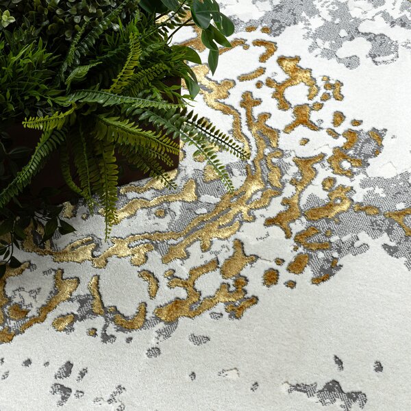 Dywany Łuszczów, Kusový koberec Allure 1961 gold/white, 80x150, žlutá, kancelář