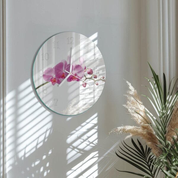 Skleněné hodiny na stěnu Orchidej zsob-fi30-00087340