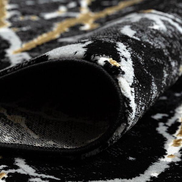 Dywany Łuszczów, Kusový koberec Allure 1963 black/gold, 120x170, černá, kancelář