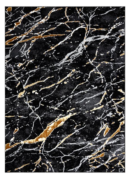 Dywany Łuszczów, Kusový koberec Allure 1963 black/gold, 120x170, černá, kancelář