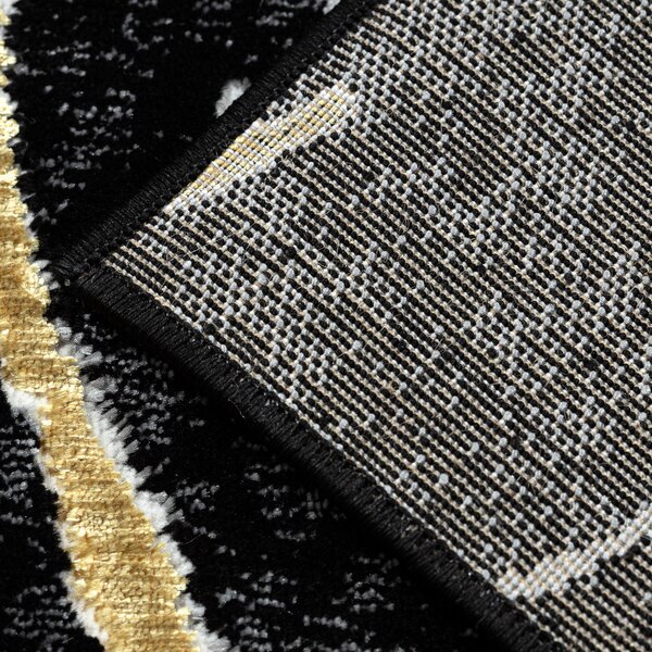 Dywany Łuszczów, Kusový koberec Allure 1963 black/gold, 120x170, černá, kancelář