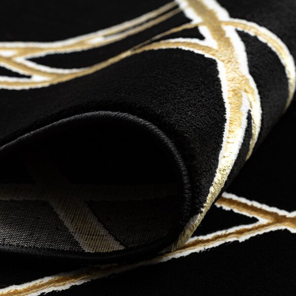 Dywany Łuszczów, Kusový koberec Allure 1964 black/gold, 120x170, černá, kancelář