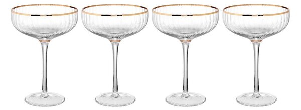 GOLDEN TWENTIES Sada sklenic na šampaňské 400 ml 4 ks
