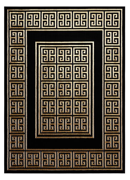 Dywany Łuszczów, Kusový koberec Allure 1968 black/gold, 80x150, černá, kancelář