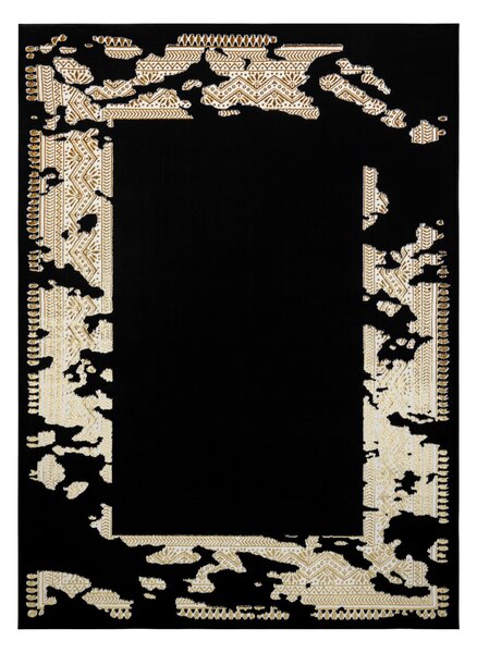 Dywany Łuszczów, Kusový koberec Allure 1965 black/gold, 120x170, černá, kancelář