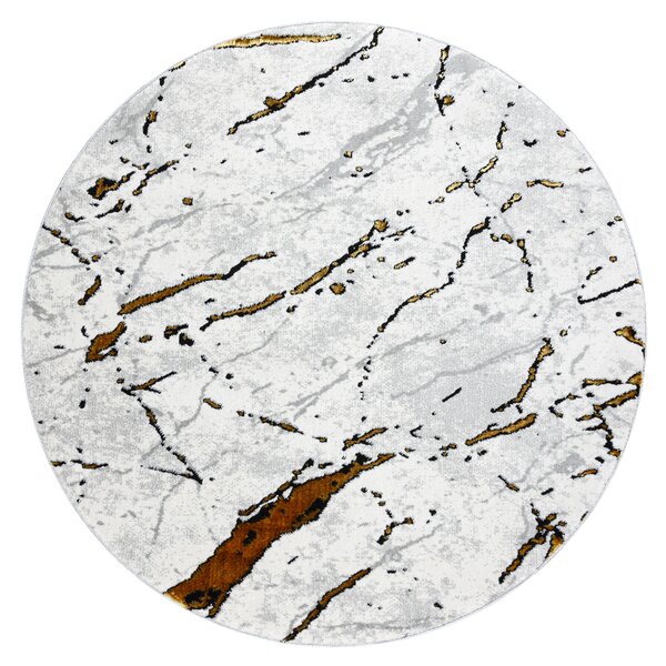 Dywany Łuszczów, Kusový koberec Allure 1963 white/gold kruh, 100x100 (průměr) kruh, bílá, kancelář
