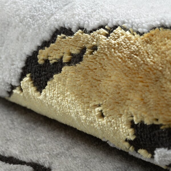 Dywany Łuszczów, Kusový koberec Allure 1963 white/gold kruh, 100x100 (průměr) kruh, bílá, kancelář