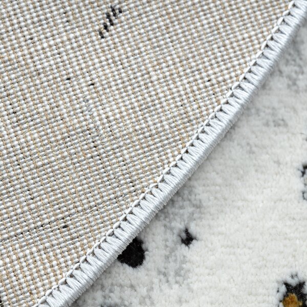 Dywany Łuszczów, Kusový koberec Allure 1963 white/gold kruh, 100x100 (průměr) kruh, bílá, kancelář