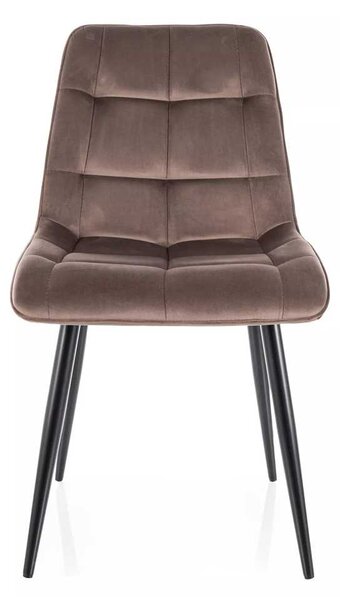 Jídelní židle Chic Velvet, cappuccino / černá