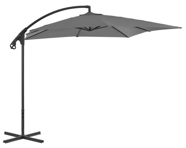Konzolový slunečník s ocelovou tyčí - antracitový | 250x250 cm