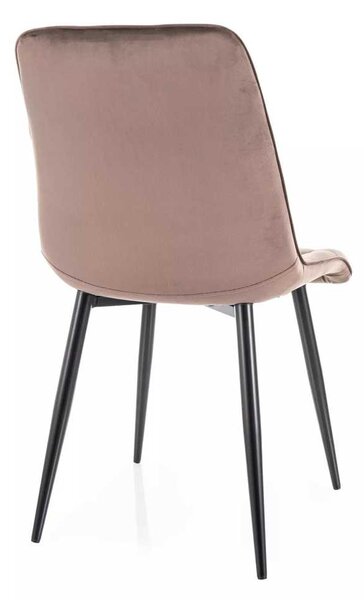 Jídelní židle Chic Velvet, cappuccino / černá