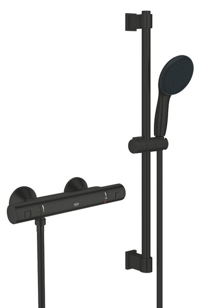 Grohe Precision Start sprchová sada na stěnu s termostatem černá 345972431