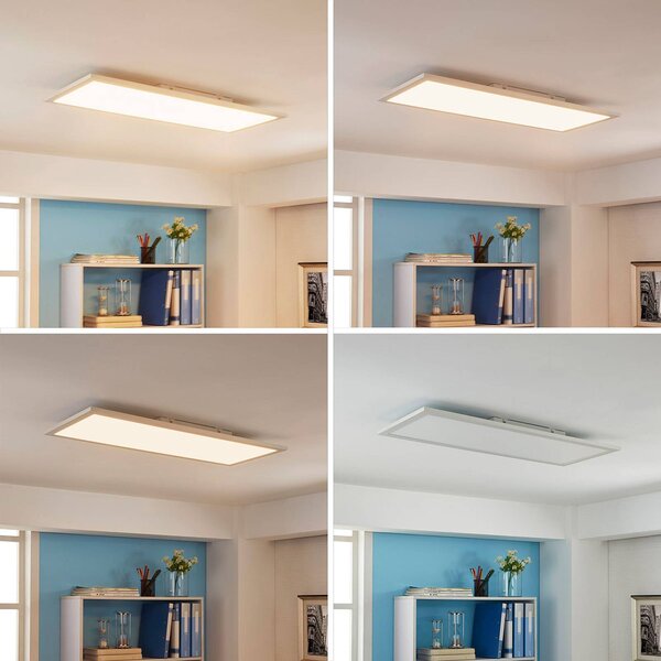 Arcchio Panel LED Enja, 79,5 cm x 29,5 cm, stmívatelný, Bílá / opál, Pracovna / kancelář, Hliník