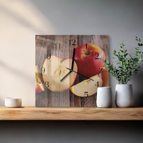 Skleněné hodiny na stěnu Jablko zskc-30x30-00181164