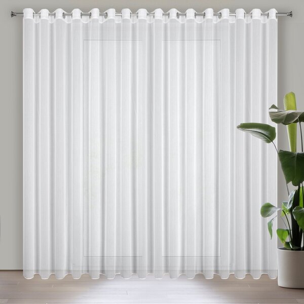 ZÁCLONA NA KROUŽCÍCH KALIA 300X260 CM BÍLÁ BS