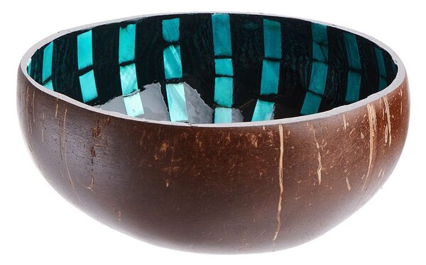 COCONUT Dekorační miska pruhy 14 cm - černá/tyrkysová