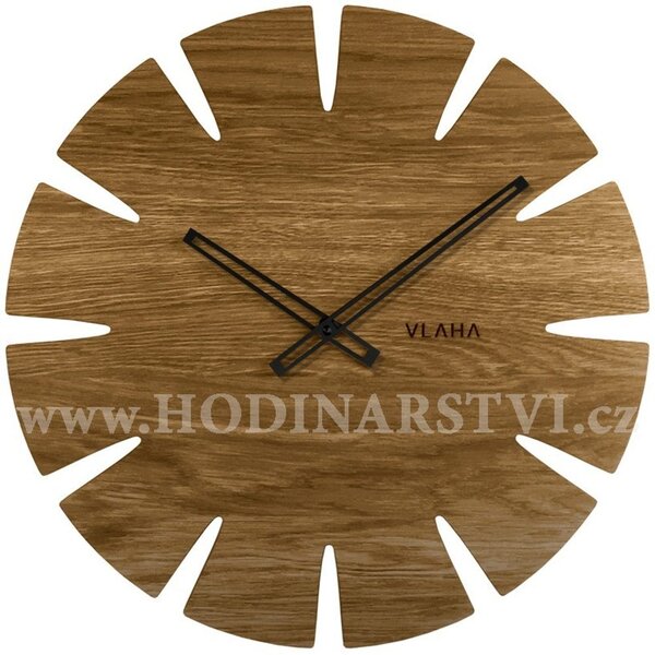 Dubové hodiny VLAHA VCT1032 vyrobené v Čechách s černými ručičkami