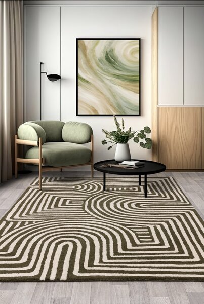 Tribeca Design Kusový koberec Jigsaw Curve Forest Rozměry: 120x170 cm