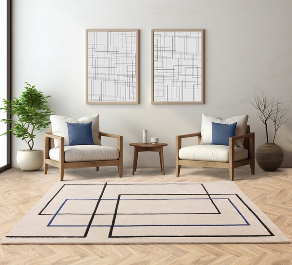 Tribeca Design Kusový koberec Jigsaw Outline Blue Rozměry: 120x170 cm