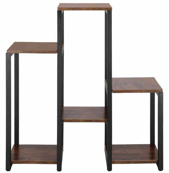 Kovový stojan na květiny 79 cm 6 polic SPRINGOS GA0208 tmavě hnědý