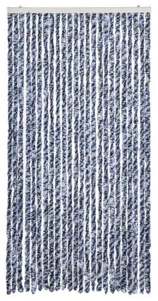 Závěs proti hmyzu modrý a bílý 100 x 230 cm žinylka
