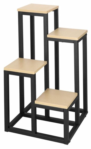 Kovový stojan na květiny 67,5 cm 4 police SPRINGOS GA0206 světle hnědý