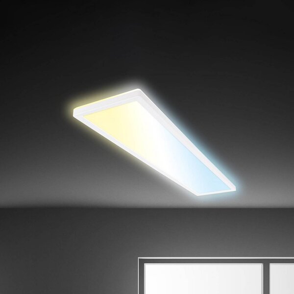 Briloner LED panel Tava bílý, 98 x 20 cm, podsvícení, plastový, stmívatelný, Bílá / opál, Pracovna / kancelář, Plast