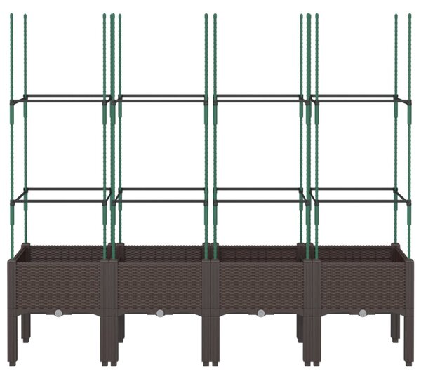 Zahradní truhlík s treláží hnědý 160 x 40 x 142,5 cm PP