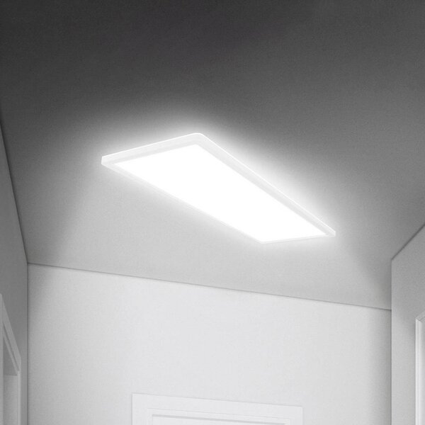 Briloner Panel Move LED, senzor, 58 x 20 cm, IP44, plast, bílý, Bílá / opál, Chodba, Plast