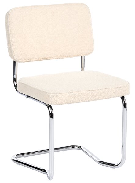 Sada 2 jídelních židlí IRWIN Buklé Světle béžová