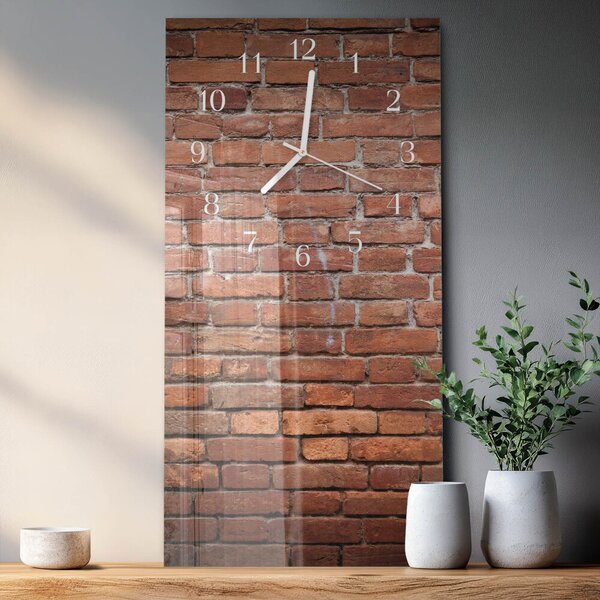 Skleněné hodiny vertikální Cihlový zsppb-30x60-00087507