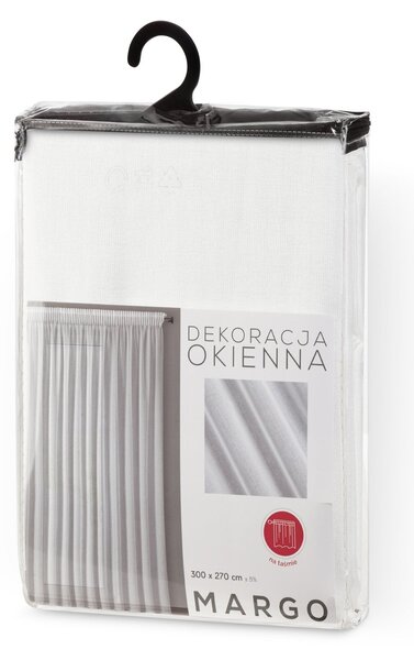 ZÁCLONA NA PÁSCE MARGO 300X270 CM BÍLÁ
